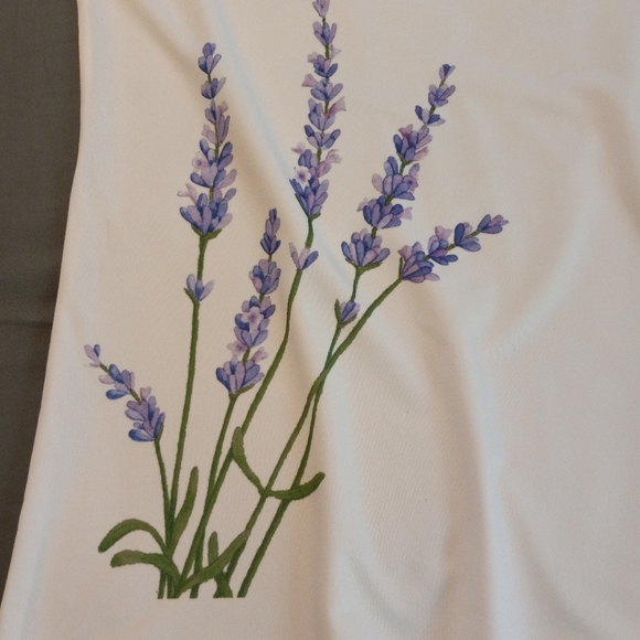 Womens White Shirt with Lavender Logo - Picture 2 of 3